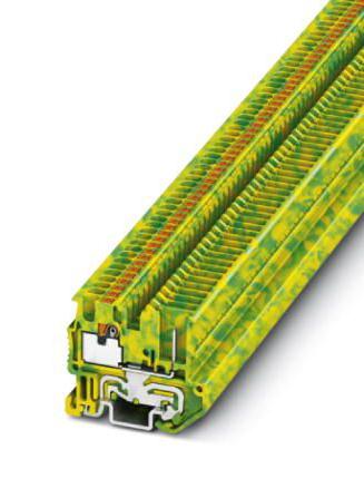 MPT 1,5/S/1P-PE DINRAIL TERMINAL, 2WAY, 14AWG, GRN/YEL PHOENIX CONTACT