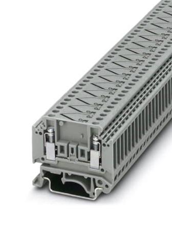 MTKD-S-CU/E-CU DINRAIL TERMINAL BLOCK, 4WAY, 12AWG, GRY PHOENIX CONTACT
