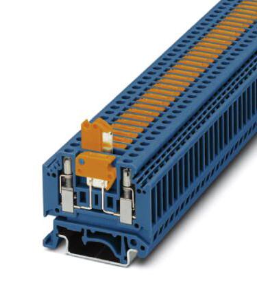 MTK-P/P BU DINRAIL TERMINAL BLOCK, 2WAY, 12AWG, BLU PHOENIX CONTACT