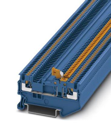 PT 1,5/S-MT BU DINRAIL TERMINAL BLOCK, 2WAY, 14AWG, BLU PHOENIX CONTACT