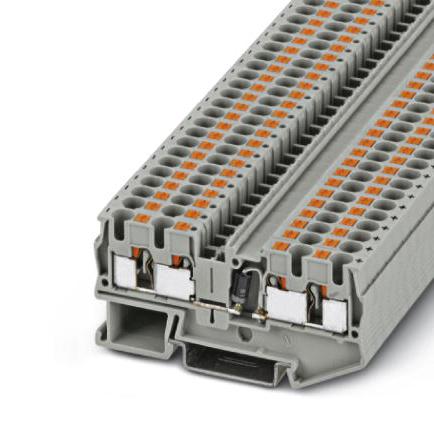 PT 4-QUATTRO-DIO 1N 5408/R-L DINRAIL TERMINAL BLOCK, 4WAY, 10AWG, GRY PHOENIX CONTACT