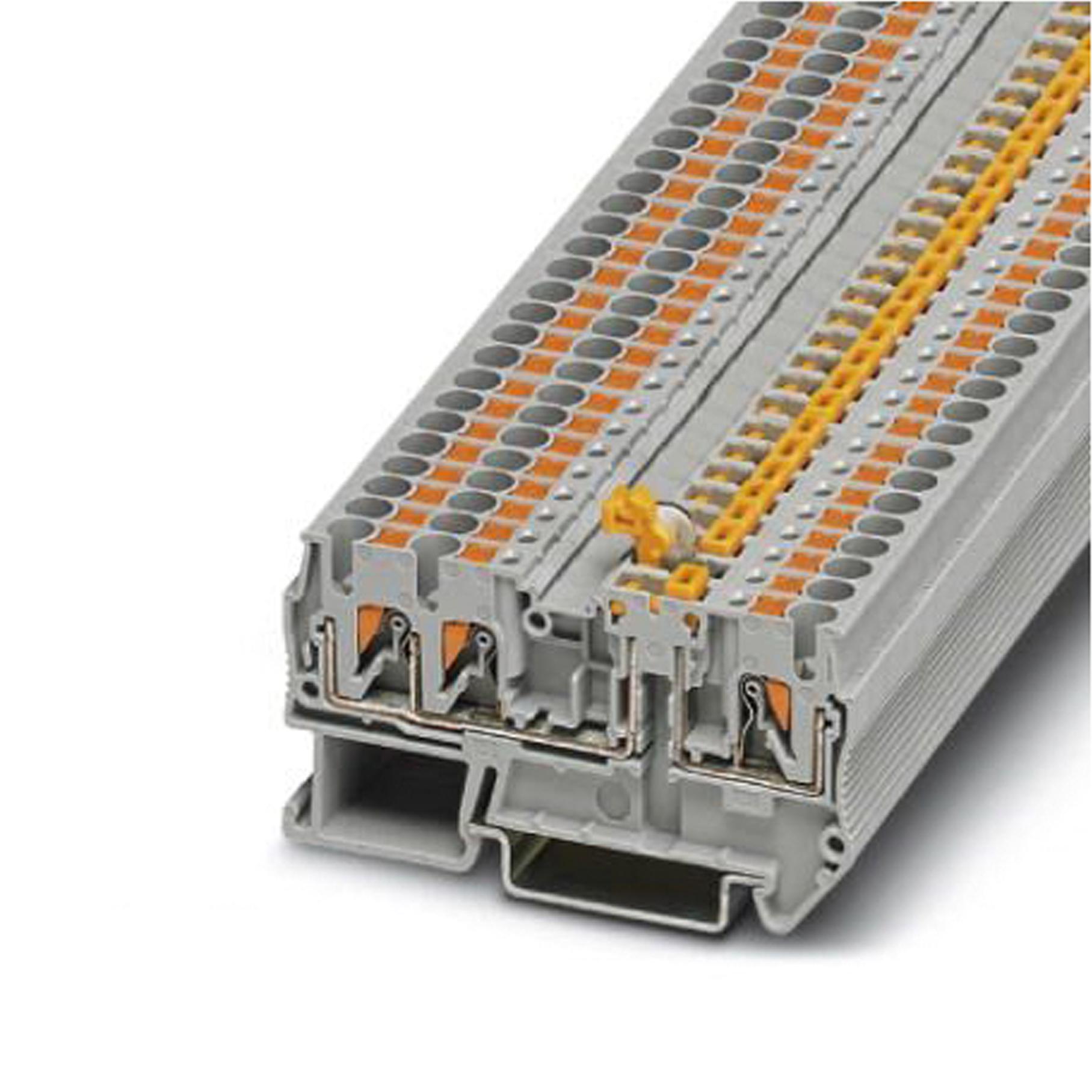 PTC 2,5-TWIN-MT DINRAIL TERMINAL BLOCK, 3WAY, 12AWG, GRY PHOENIX CONTACT