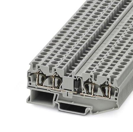 ST 4-QUATTRO-DIO 1N 5408/R-L DINRAIL TERMINAL BLOCK, 4WAY, 10AWG, GRY PHOENIX CONTACT