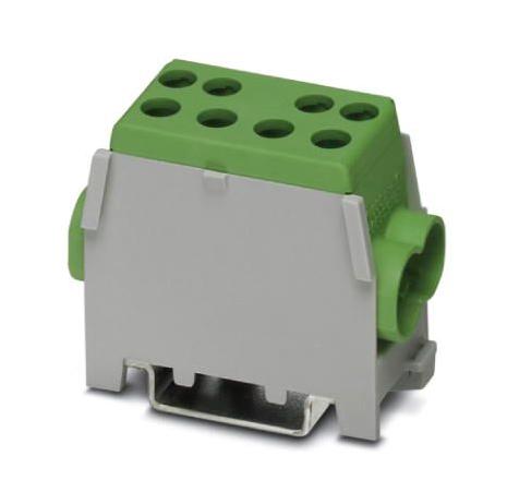 UDB 2X35/25 GN DIN RAIL TB, TRUNK LINE, 4WAY, 2AWG PHOENIX CONTACT