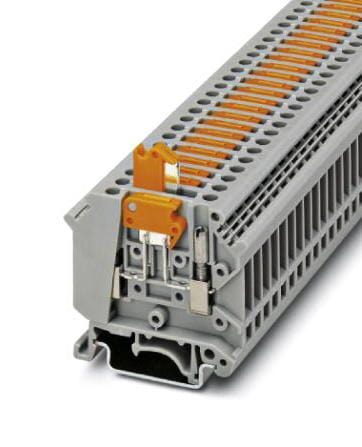 UK 5-MTK-P/P DINRAIL TERMINAL BLOCK, 2WAY, 10AWG, GRY PHOENIX CONTACT