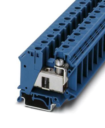 UTI 35 BU DIN RAIL TERMINAL BLOCK, 2WAY, 2AWG PHOENIX CONTACT
