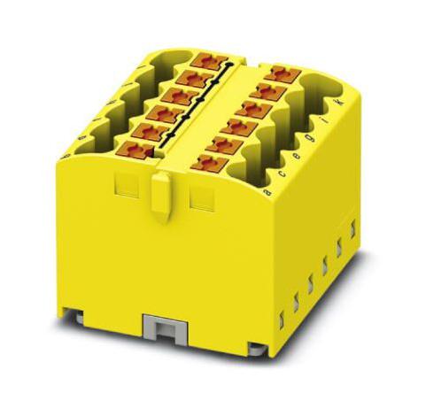 PTFIX 12X2,5-G YE TB, DISTRIBUTION BLOCK, 12P, 12AWG, YEL PHOENIX CONTACT