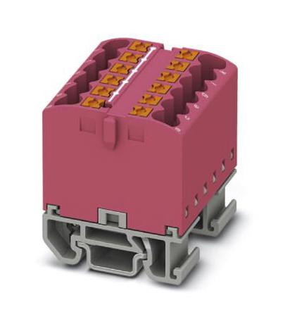 PTFIX 12X2,5-NS15A PK TB, DISTRIBUTION BLOCK, 12P, 12AWG, PINK PHOENIX CONTACT