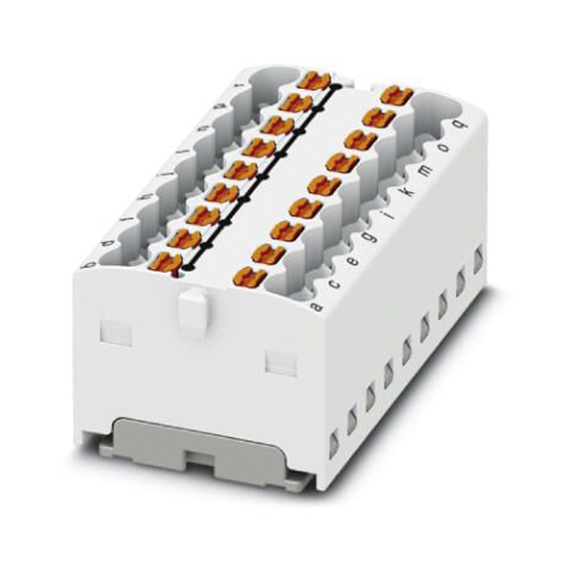 PTFIX 18X1,5-G WH TB, DISTRIBUTION BLOCK, 18P, 14AWG, WHT PHOENIX CONTACT