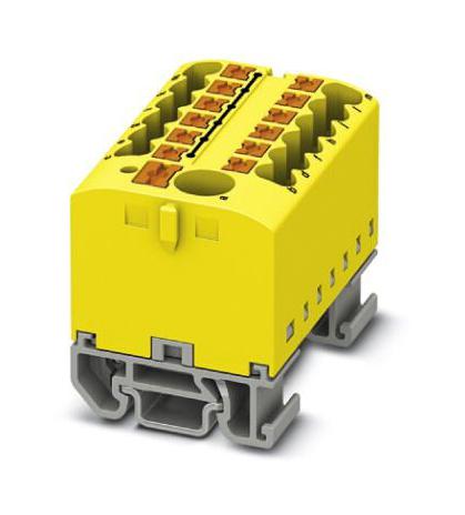 PTFIX 6/12X2,5-NS15A YE TB, POWER DISTRIBUTION, 13P, 12AWG, YEL PHOENIX CONTACT