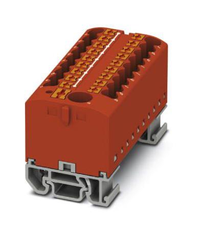 PTFIX 6/18X2,5-NS15A RD TB, POWER DISTRIBUTION, 19P, 12AWG, RED PHOENIX CONTACT