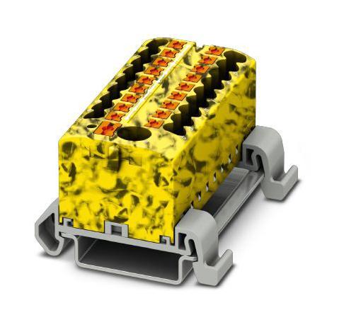 PTFIX 6/18X2,5-NS35A-FE TB, POWER DISTRIBUTION, 19P, 12AWG, B/Y PHOENIX CONTACT