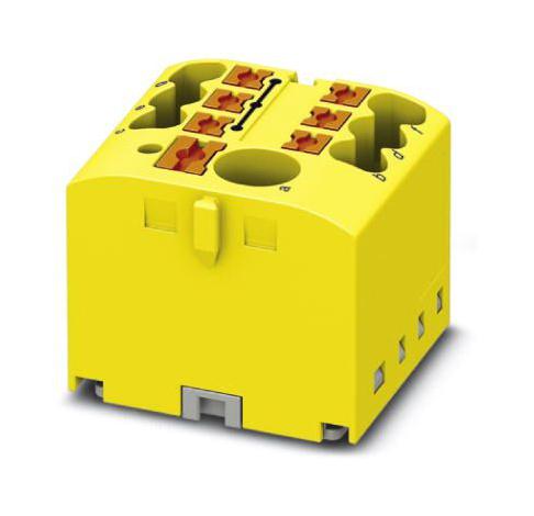 PTFIX 6/6X2,5-G YE TB, POWER DISTRIBUTION, 7P, 12AWG, YEL PHOENIX CONTACT