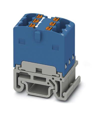 PTFIX 6X1,5-NS15A BU TB, POWER DISTRIBUTION, 6P, 14AWG, BLU PHOENIX CONTACT