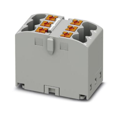 PTFIX 6X2,5-G GY TB, POWER DISTRIBUTION, 6P, 12AWG, GRY PHOENIX CONTACT