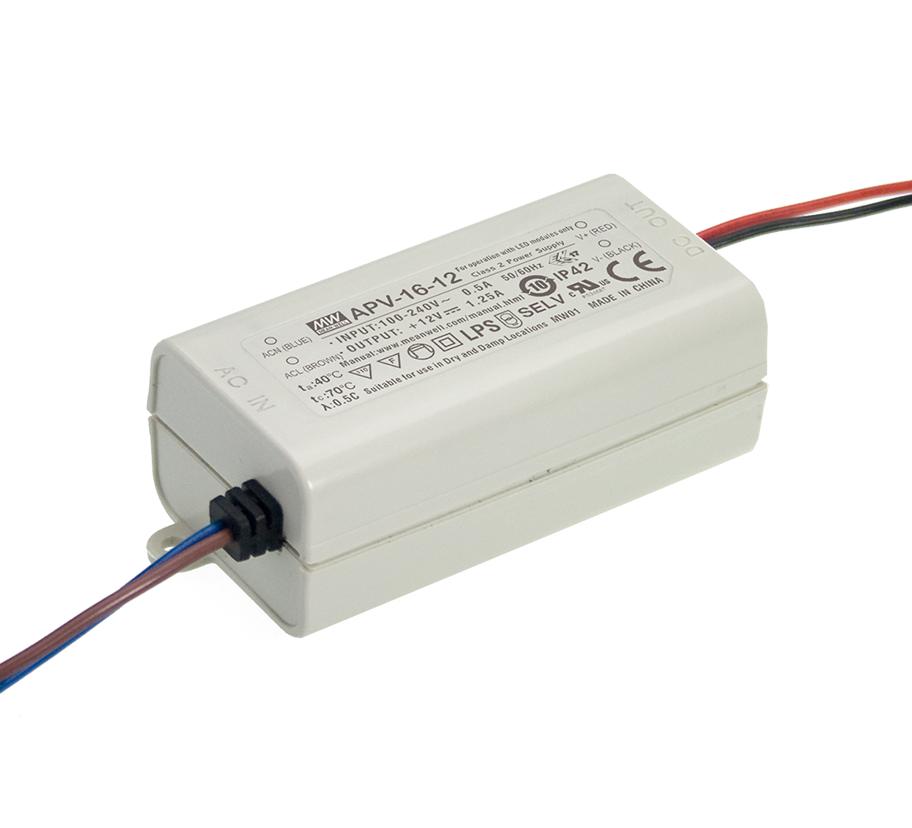 APV-16-12 LED DRIVER, CONSTANT VOLTAGE, 15W MEAN WELL