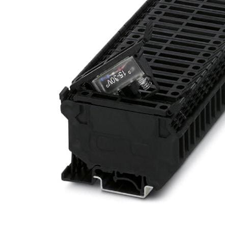 UK 5-HESILED 24V- 2MA FUSE MODULAR TB, 2WAY, 12AWG, BLACK PHOENIX CONTACT