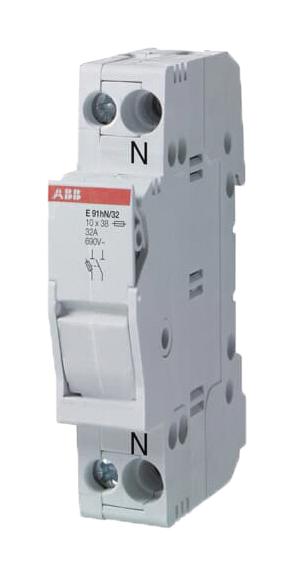 E93N/32S DIN RAIL FUSE HOLDER, 3P, 32A, 600V ABB