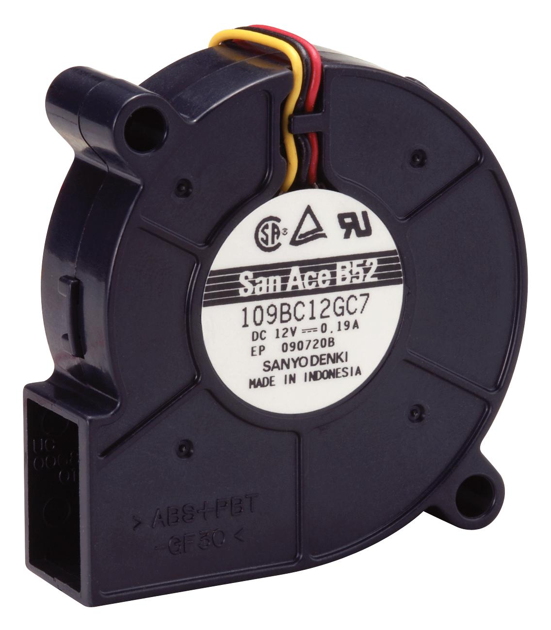 109BC12GC7-1 BLOWER, CENTRIFUGAL, 0.125M3/MIN, 43DBA SANYO DENKI