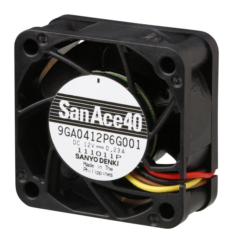 9GA0412P6F001 AXIAL FAN, 40MM, 0.21M3/MIN, 28DBA, 12V SANYO DENKI