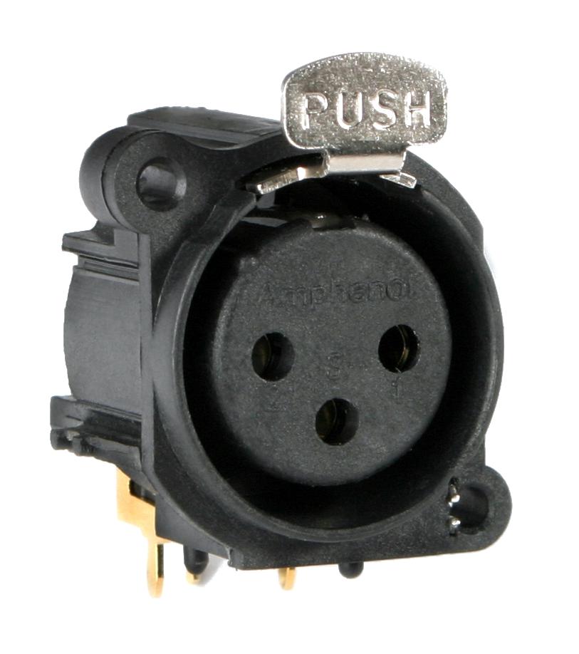 AC3FAH-AU-PRE XLR CONNECTOR, JACK, 3POS, CHASSIS AMPHENOL SINE/TUCHEL