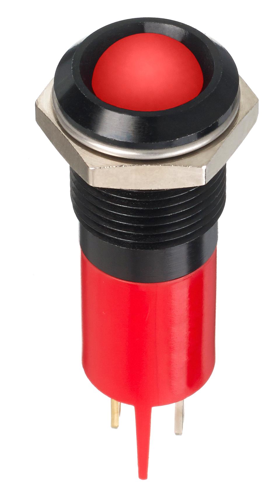 Q14P1BXXR02E LED PANEL INDICATOR, RED, 14MM, 2V APEM