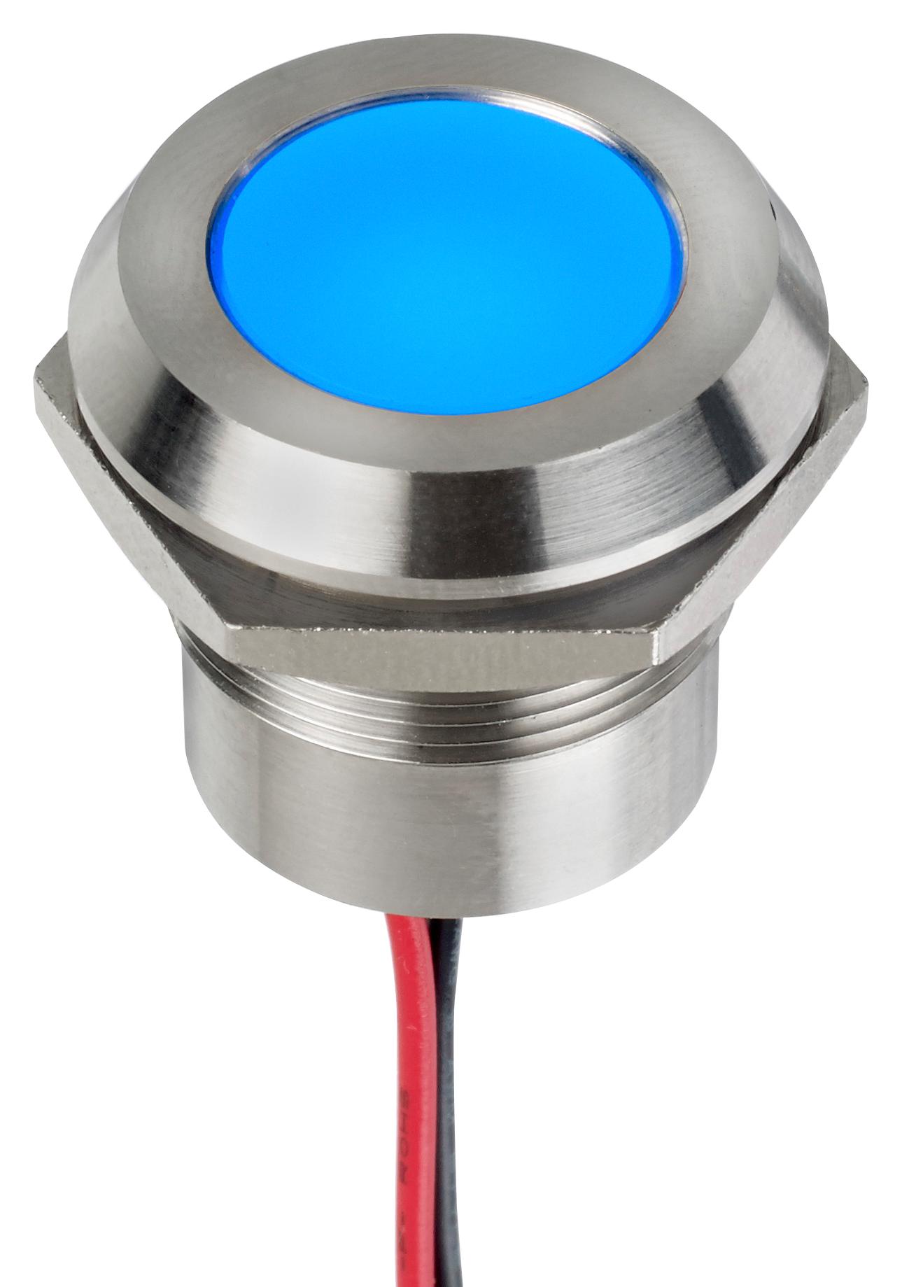 Q22Y5SXXB220E LED PANEL INDICATOR, BLUE, 22MM, 220VAC APEM