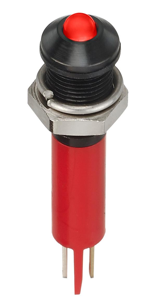 Q6P1BXXHR12E LED PANEL INDICATOR, RED, 6MM, 12VDC APEM