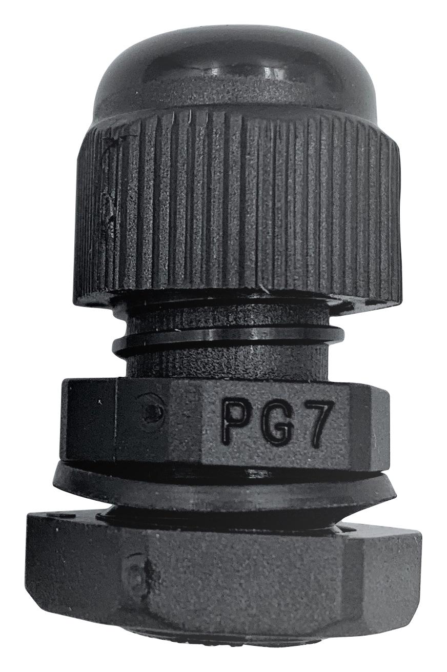 PELB0286 CABLE GLAND, PA/NBR, 6MM-12MM, BLACK PRO ELEC