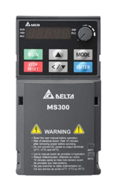 VFD1A5MS43AFSAA AC MOTOR SPEED DRIVE, 3-PH, 400W, 528V DELTA ELECTRONICS