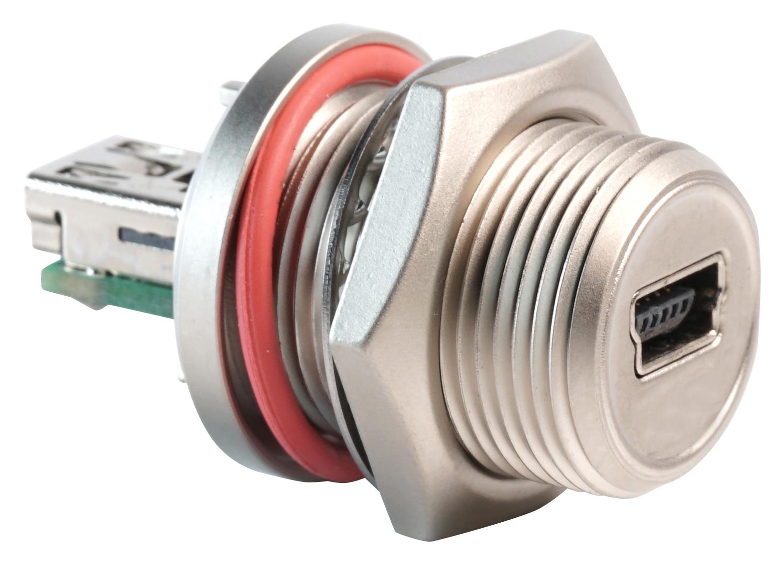 MP002435 ADAPTER, MINI USB-B RCPT-RCPT, IP68 MULTICOMP PRO