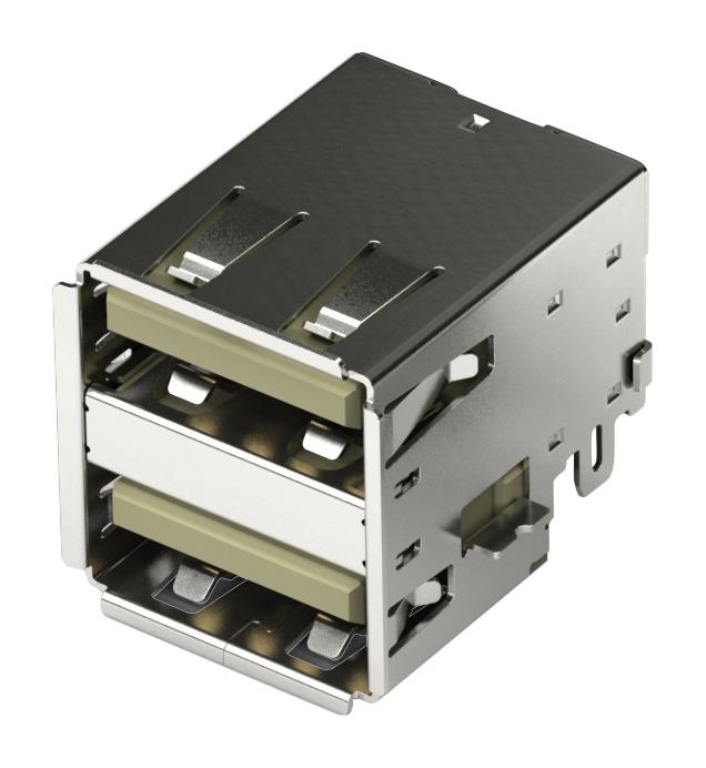 614108646521 USB STACKED CONNECTOR, 2.0 TYPE A, 4POS WURTH ELEKTRONIK