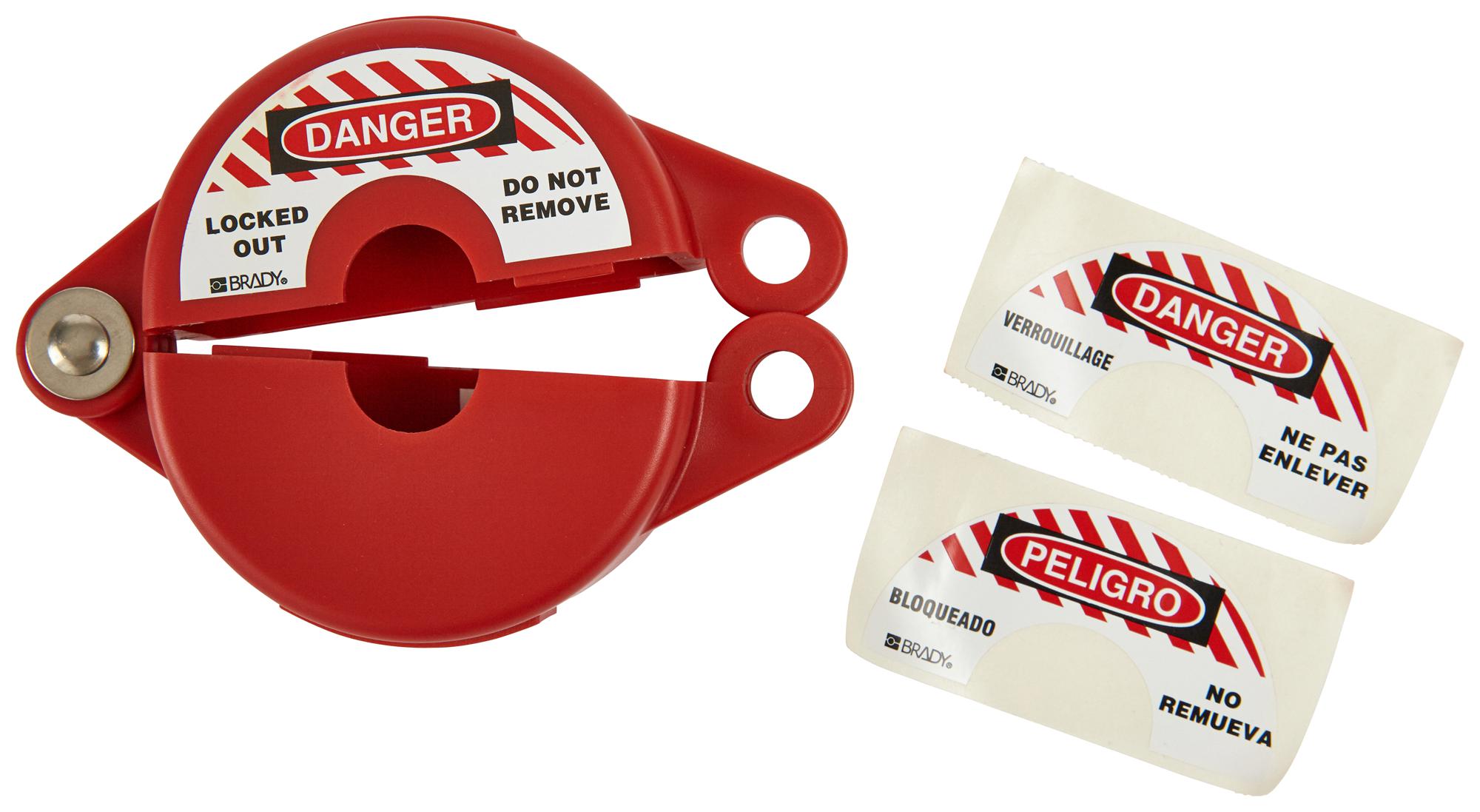 GATE VALVE LOCKOUTS GVLO 1-2.5 RED GATE VALVE LOCKOUT, RED, PP BRADY