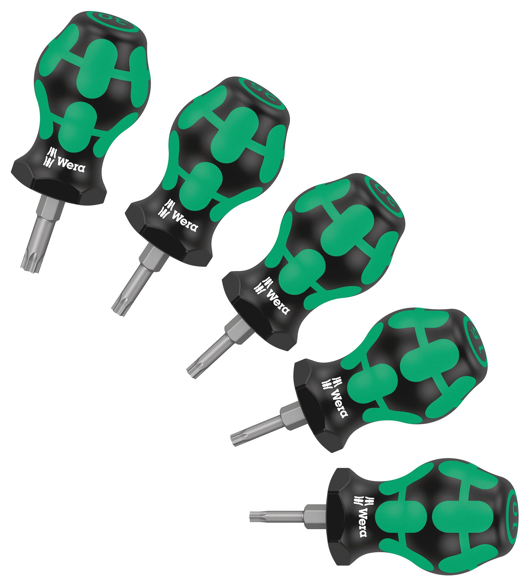 STUBBY SET TX 1 STUBBY TORX SCREWDRIVER SET, 5PC WERA