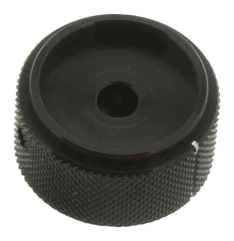 KLN1250B1/4 STRAIGHT KNURLED KNOB, ALU, BLK, 31.8MM ALCOSWITCH - TE CONNECTIVITY