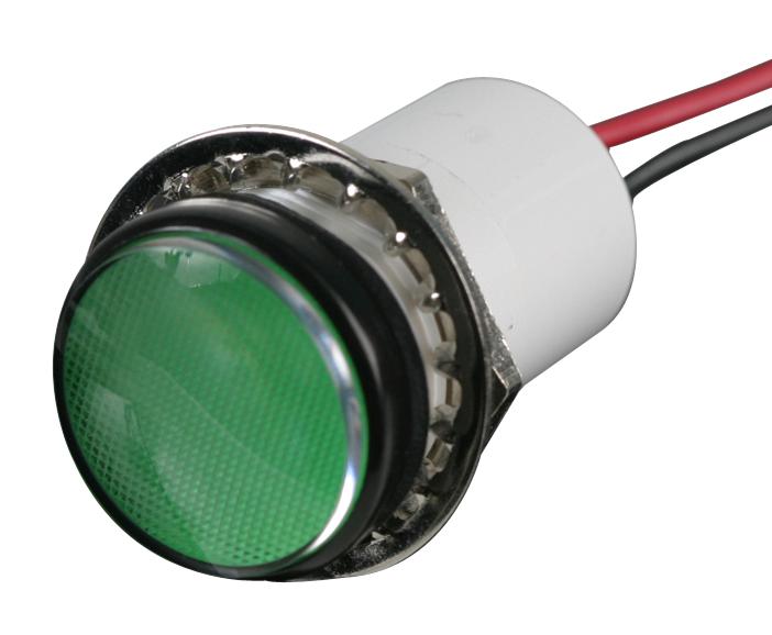 557-1603-203F PANEL INDICATOR, GREEN, 17.46MM, 12VDC DIALIGHT