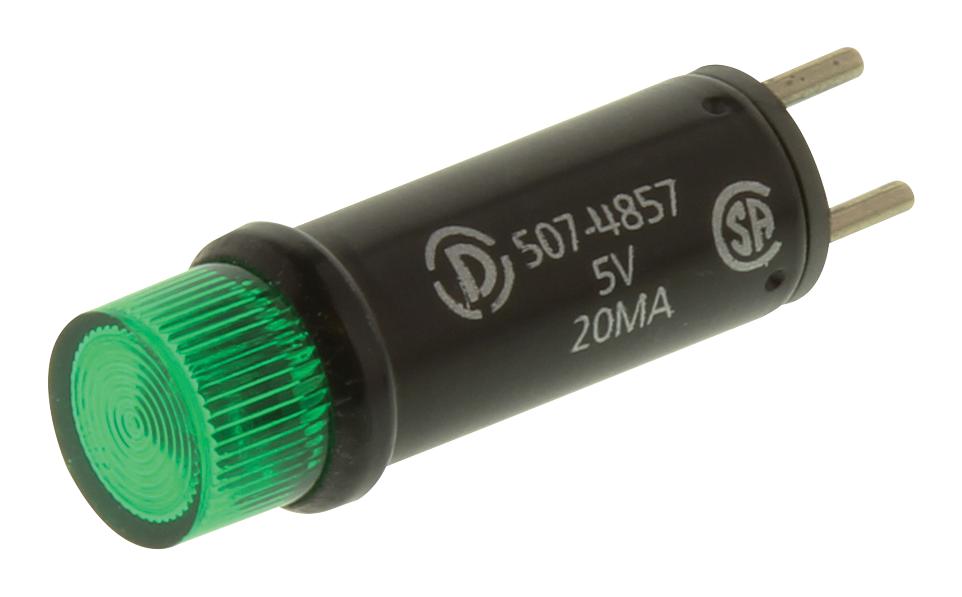 507-4857-3332-500F PANEL INDICATOR, GREEN, 7.14MM, 5VDC DIALIGHT