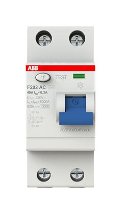 2CSF202001R3400 F202AC-40/0.3 2P RCD 40A 300MA ABB