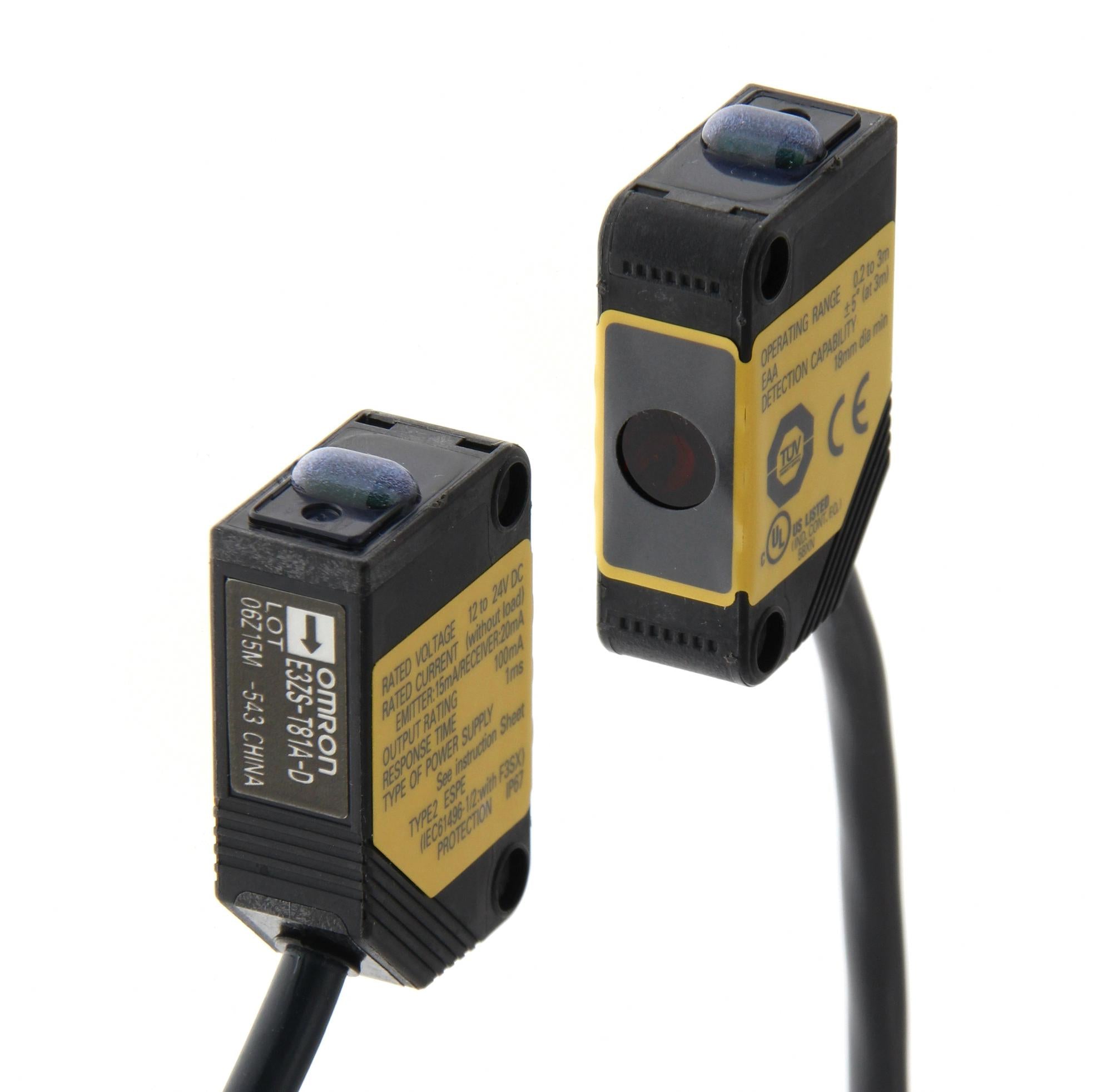 E3ZS-T81A PHOTO SENSOR, THROUGH BEAM, 3M, PNP OMRON