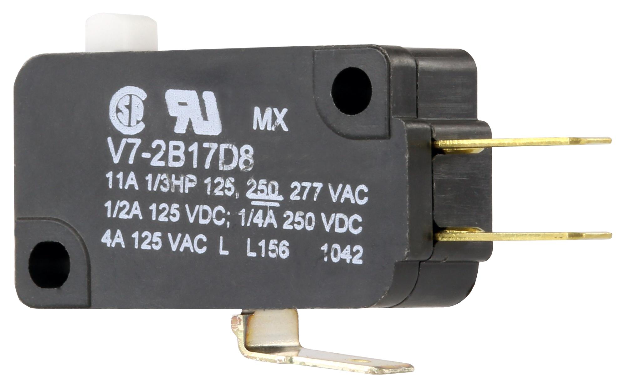 V7-2B17D8 MICROSWITCH, SPDT, PLUNGER, 11A, 277VAC HONEYWELL