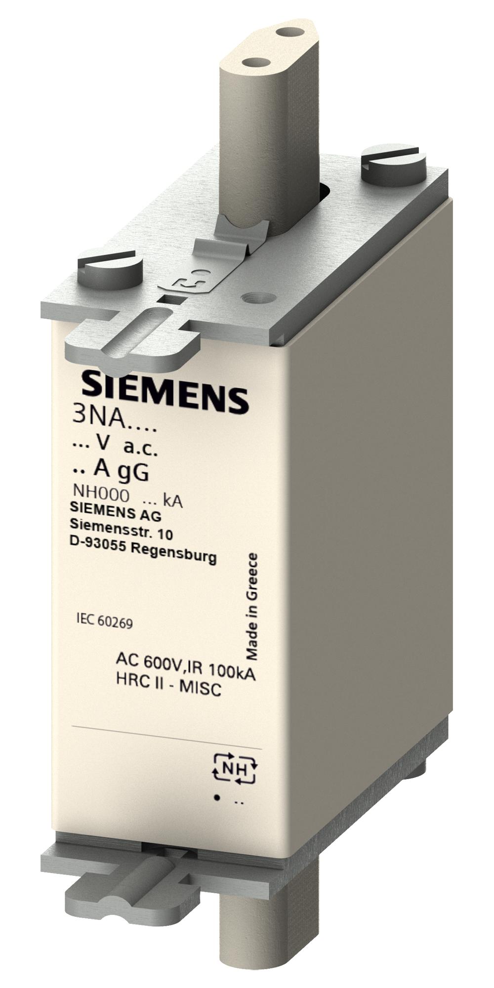 3NA3814-6 HRC FUSE, 35A, 690VAC, 250VDC, BLADE TAG SIEMENS