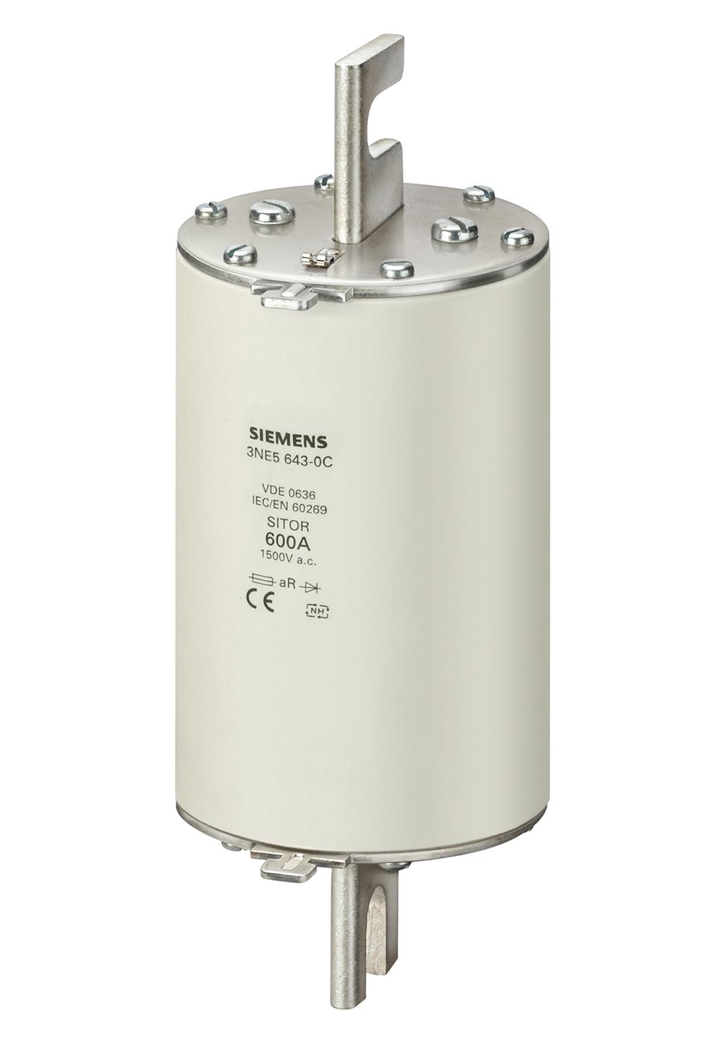 3NE5643-0C HRC FUSE, 600A, 1.5KVAC, 900VDC, BLADE SIEMENS