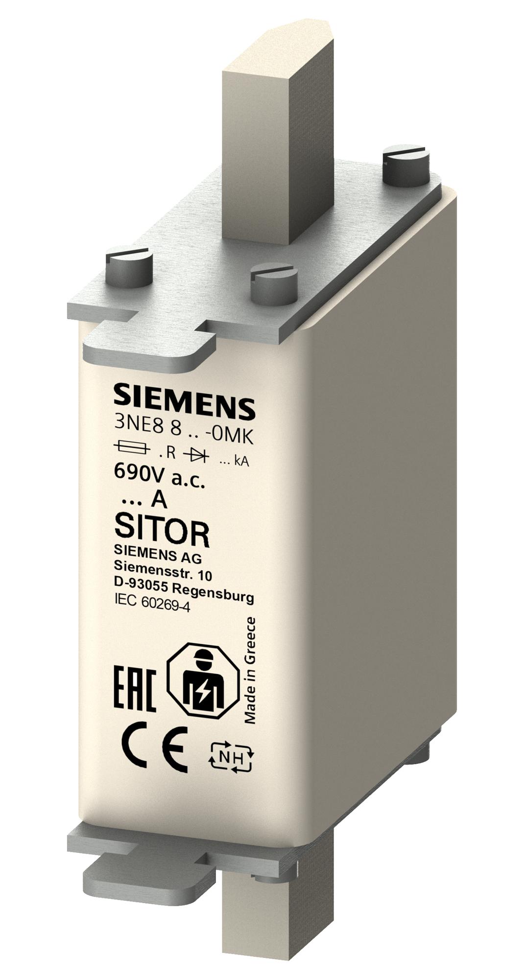 3NE8822-0MK HRC FUSE, 125A, 690VAC, 440VDC, BLADE SIEMENS
