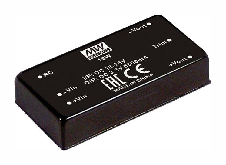 RSDW20H-12 DC-DC CONVERTER, 12V, 1.67A MEAN WELL