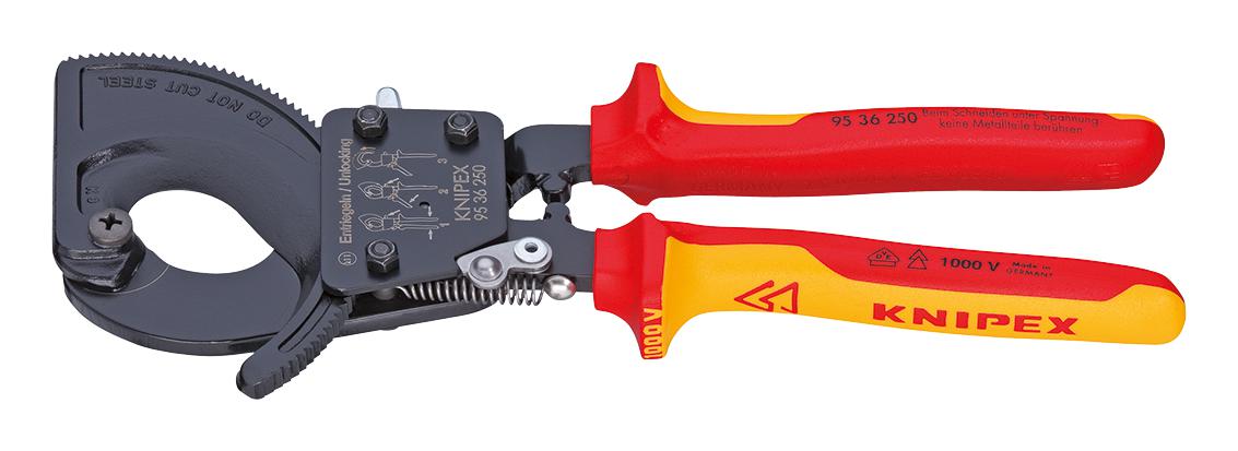 9536250 CUTTER, CABLE, RATCHET ACTION KNIPEX