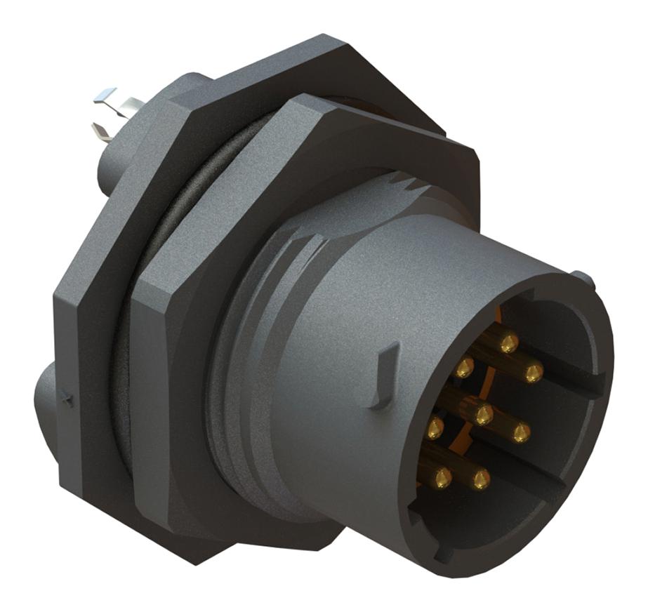 RTS712ND8P0332 CIRCULAR CONNECTOR, 8POS, RCPT, JAM NUT AMPHENOL SINE/TUCHEL