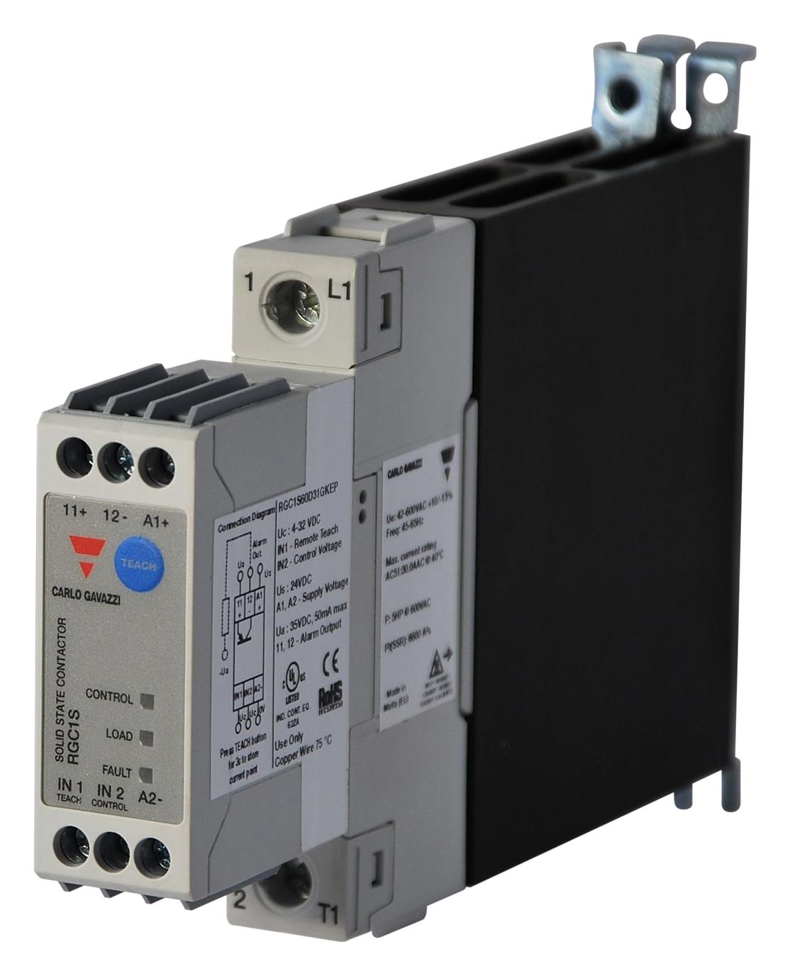 RGC1S60D20GKEP SOLID STATE CONTACTOR, 42VAC-600VAC, 23A CARLO GAVAZZI