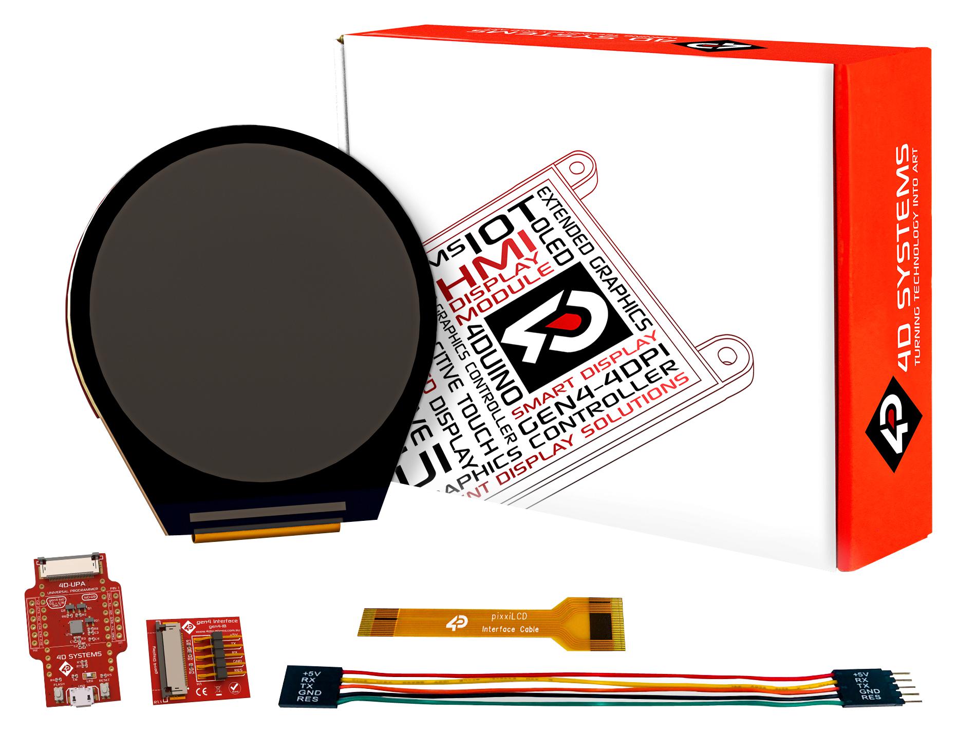 SK-PIXXILCD-13P2 STARTER KIT, 1.3" GRAPHIC DISPLAY 4D SYSTEMS