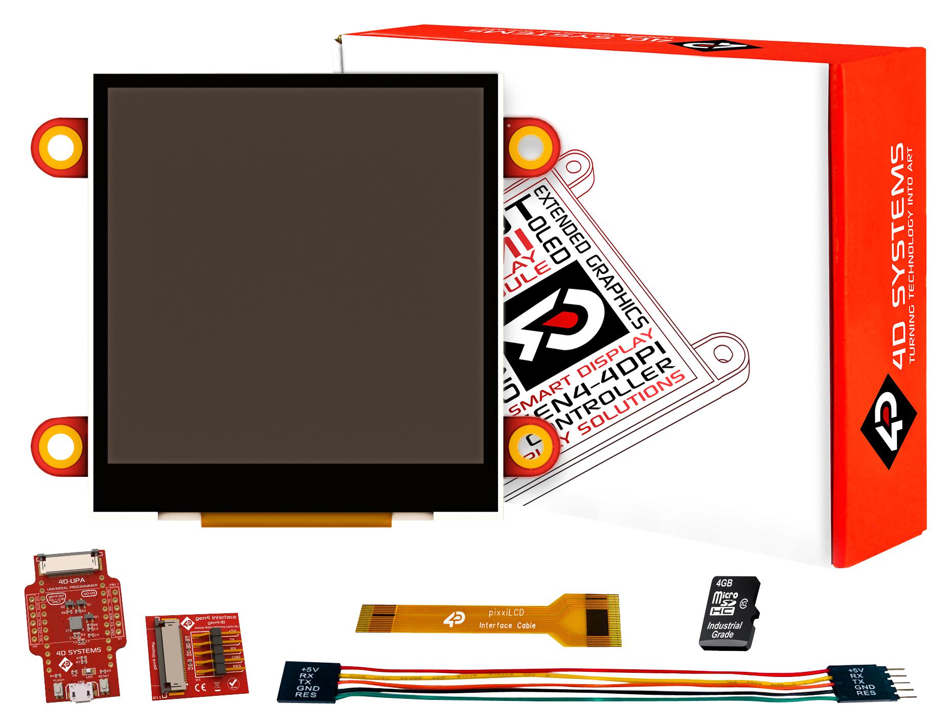 SK-PIXXILCD-25P4 STARTER KIT, 2.5" GRAPHIC DISPLAY 4D SYSTEMS