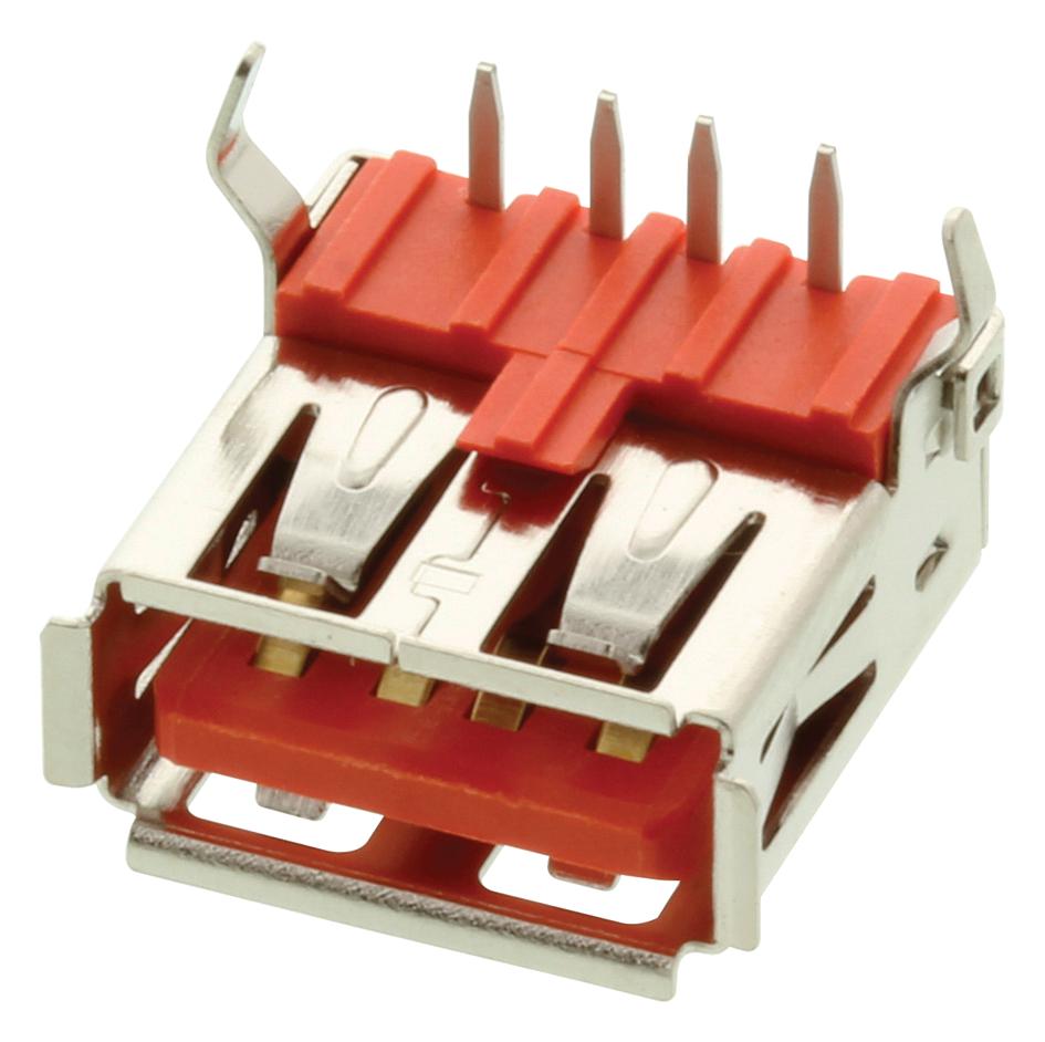 USBR-A-D-F-O-TH USB STACKED CONN, DUAL, 2.0 TYPE A, 4POS SAMTEC
